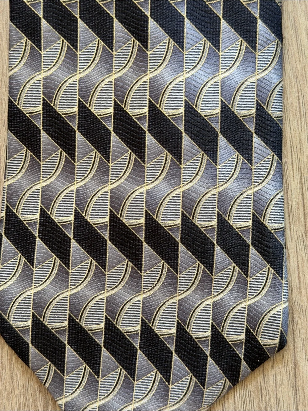 Signorelli Geometric Chevron Tie in Blue and Black